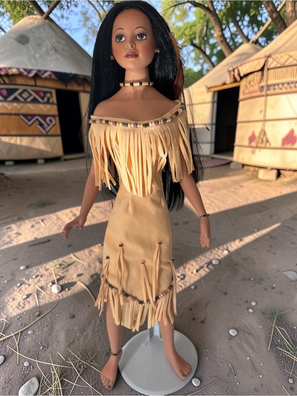Native American Paradis Galleries Decorative Doll with Stand 18” H